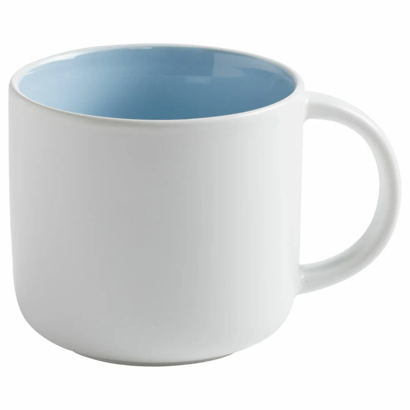 Maxwell & Williams Tint Becher, Tasse, Kaffeebecher, Trinkbecher, Porzellan, Weiß / Hellblau, 450 ml, DI0011