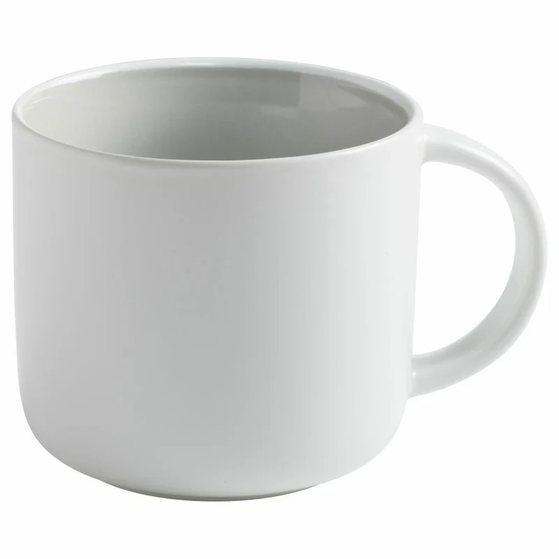 Maxwell & Williams Tint Becher, Tasse, Kaffeebecher, Trinkbecher, Porzellan, Weiß / Hellgrau, 450 ml, DI0007