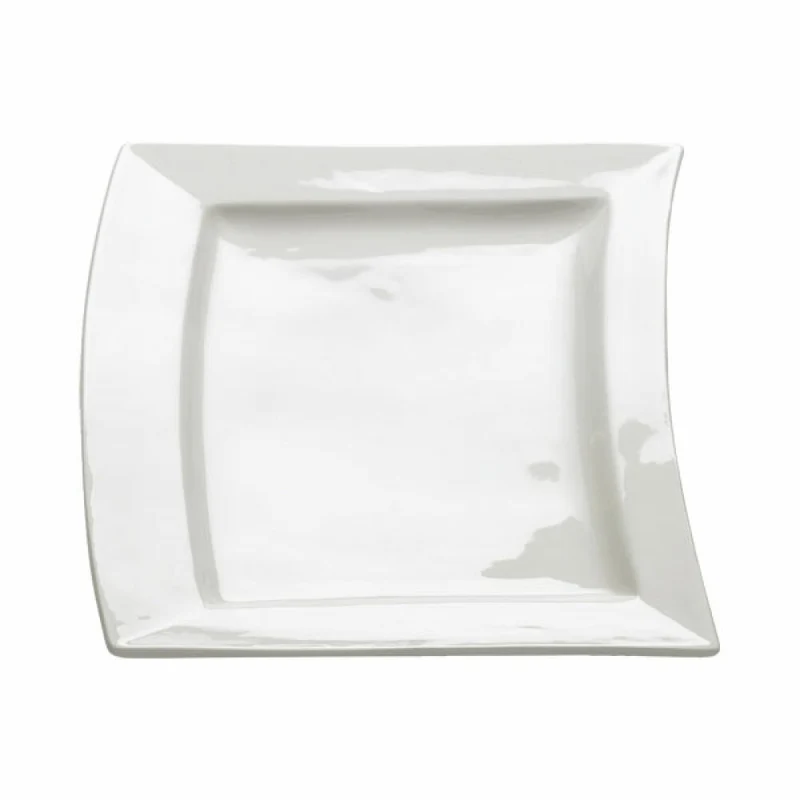 Maxwell & Williams Sway Platte Eckig, Tablett, Servierplatte, Eckig, Porzellan, Weiß, 25.5 cm, JX31023