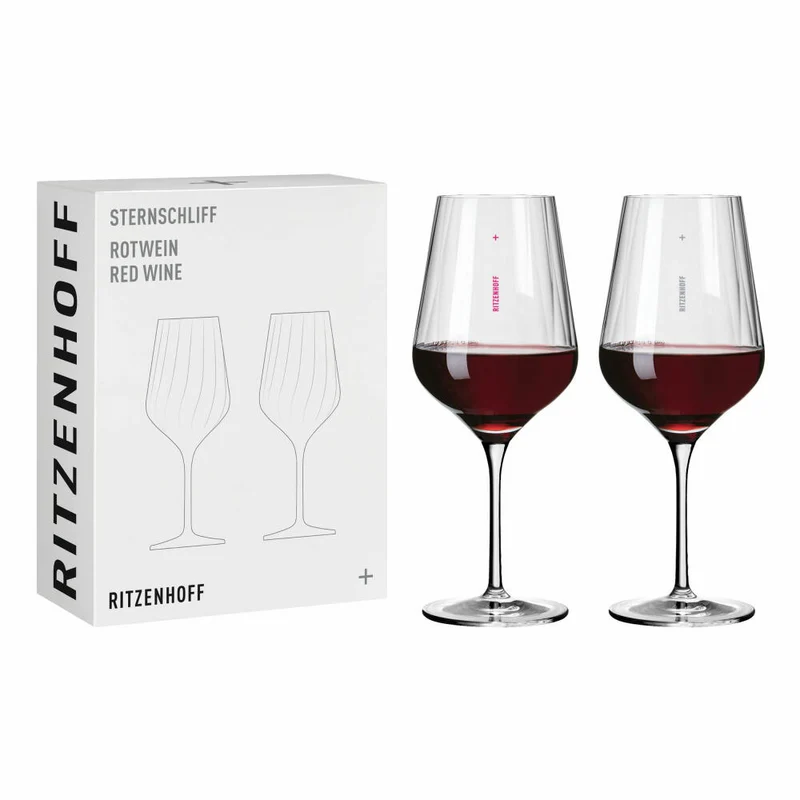 Ritzenhoff Weingläser Sternschliff Rotwein 2er-Set 001, Rotweinglas, Ritzenhoff inhouse, Kristallglas, 570 ml, 3661001