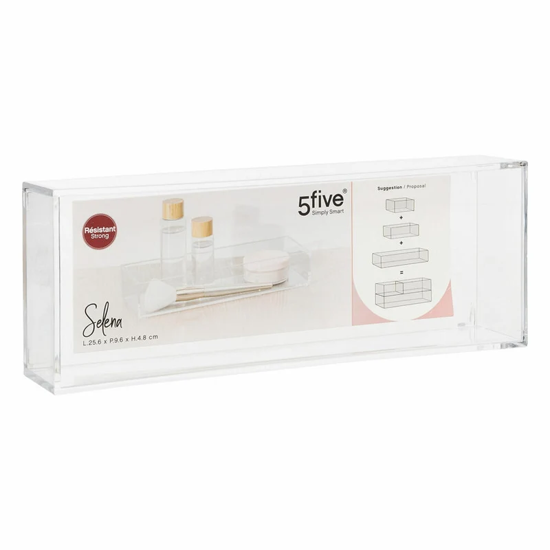 5five Simply Smart Schmuck- und Kosmetikorganizer Selena, Kunststoff, Transparent, 25.6 x 9.6 cm, 155902