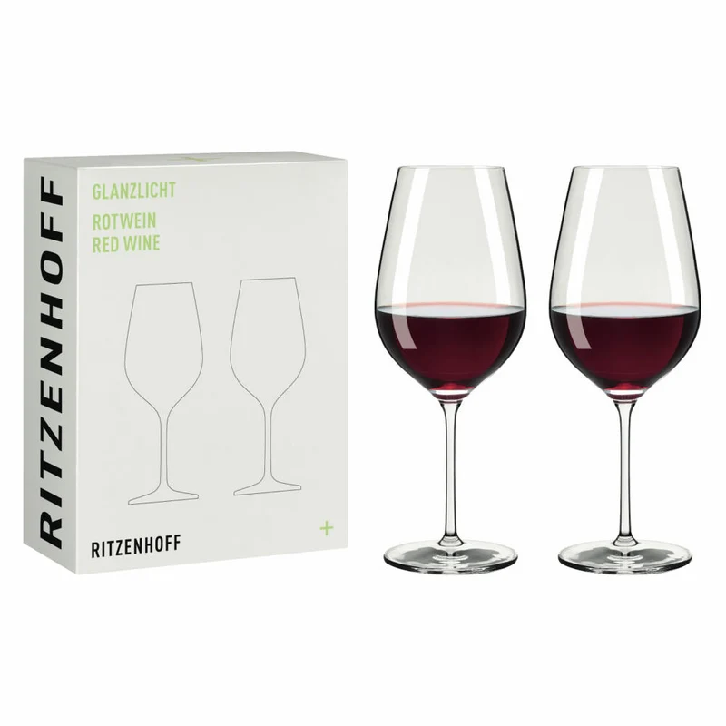 Ritzenhoff Rotweinglas 2er Set Glanzlicht 001, Kristallglas, 609 ml, R-8011001