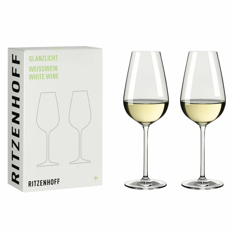 Ritzenhoff Weißweinglas 2er Set Glanzlicht 001, Kristallglas, 362 ml, R-8011002