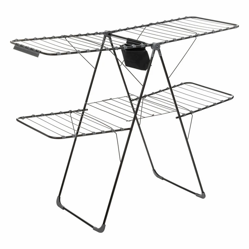 5five Simply Smart Klappbarer Wäscheständer Mojave Deck, Stahl, PP-Kunststoff, Schwarz, 31 Meter, 140963