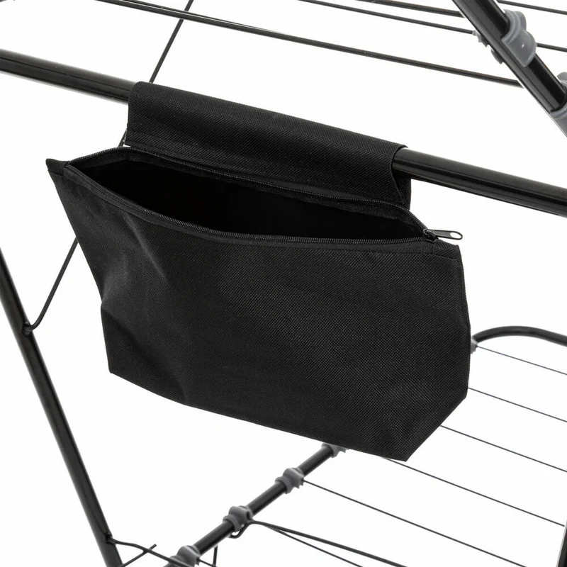 5five Simply Smart Klappbarer Wäscheständer Mojave Deck, Stahl, PP-Kunststoff, Schwarz, 31 Meter, 140963