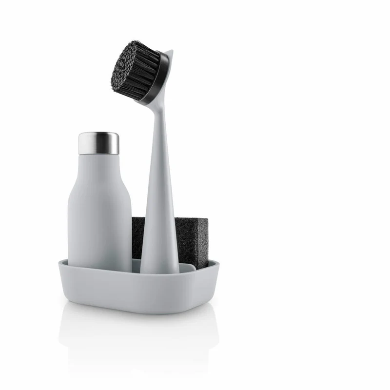 Eva Solo Küchenset 4-tlg., Bürste, Schwamm, Seifenspender, Kunststoff, Marble Grey, 530694