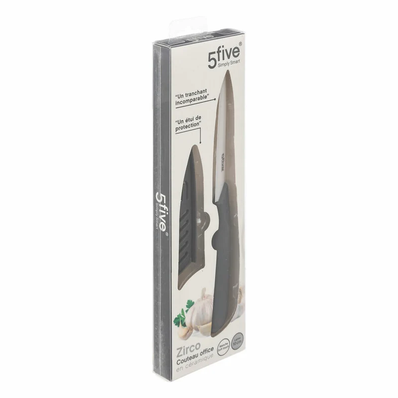 5five Simply Smart Keramik-Schälmesser Zirco, Keramik, Kunststoff, Grau, Klinge 10 cm, 146631