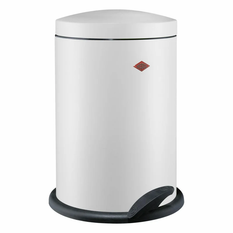 Wesco Abfallsammler 116, Mülleimer, Abfalleimer, Stahlblech, Weiß matt, 13 L, 116212-74