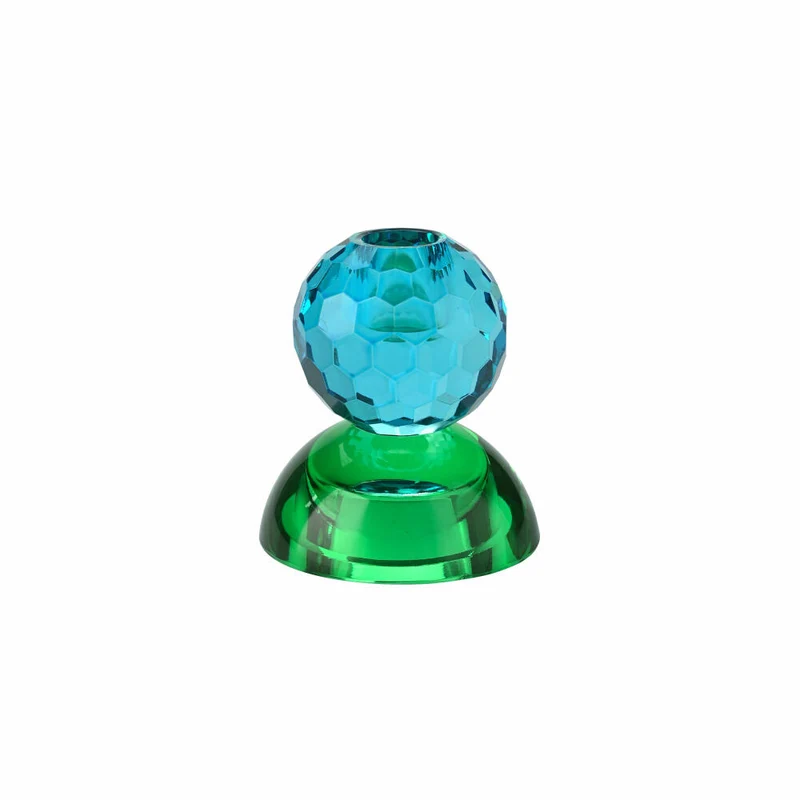 Gift Company Kerzenhalter / Teelichthalter Sari Kugel Cabochon, Kerzenständer, Glas, Blau / Grün, H 9 cm, 1163201008