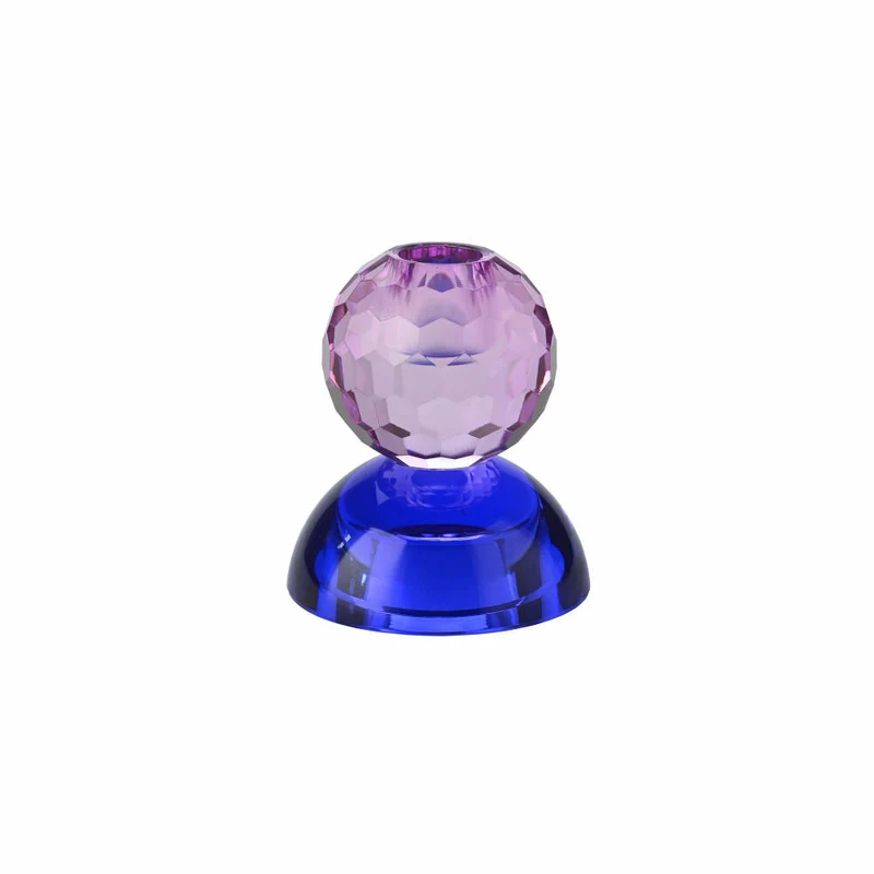 Gift Company Kerzenhalter / Teelichthalter Sari Kugel Cabochon, Kerzenständer, Glas, Flieder / Blau, H 9 cm, 1163201009