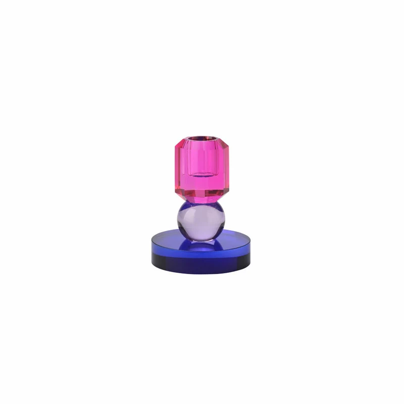 Gift Company Kerzenhalter Sari 1 Kugel, Kerzenständer, Glas, Pink / Flieder / Lila, H 10.5 cm, 1163301020