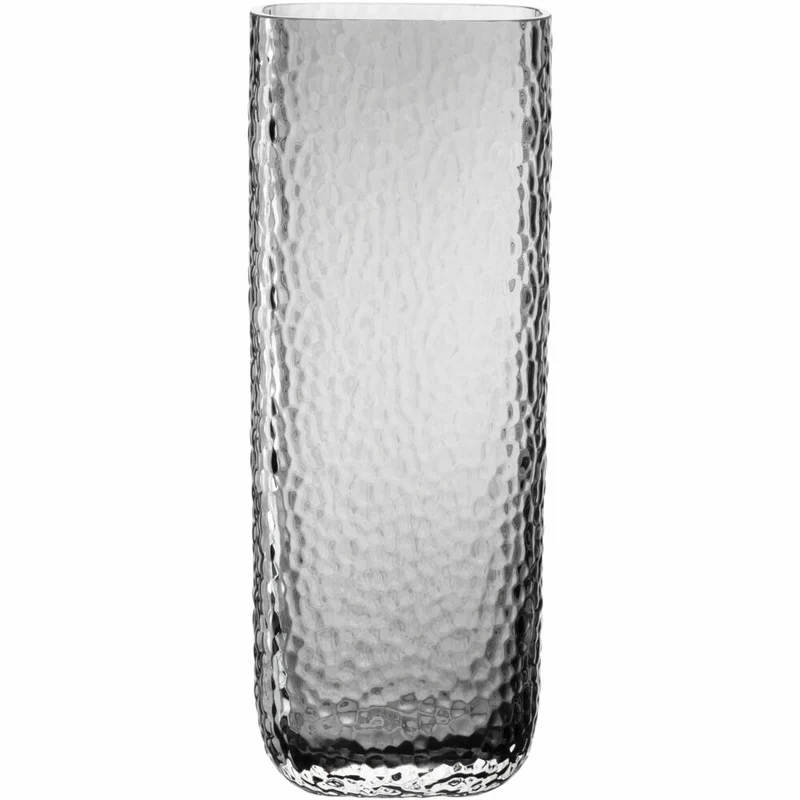 Leonardo Vase Martello, Dekovase, Blumenvase, Glas, Grau, H 26.5 cm, 033199