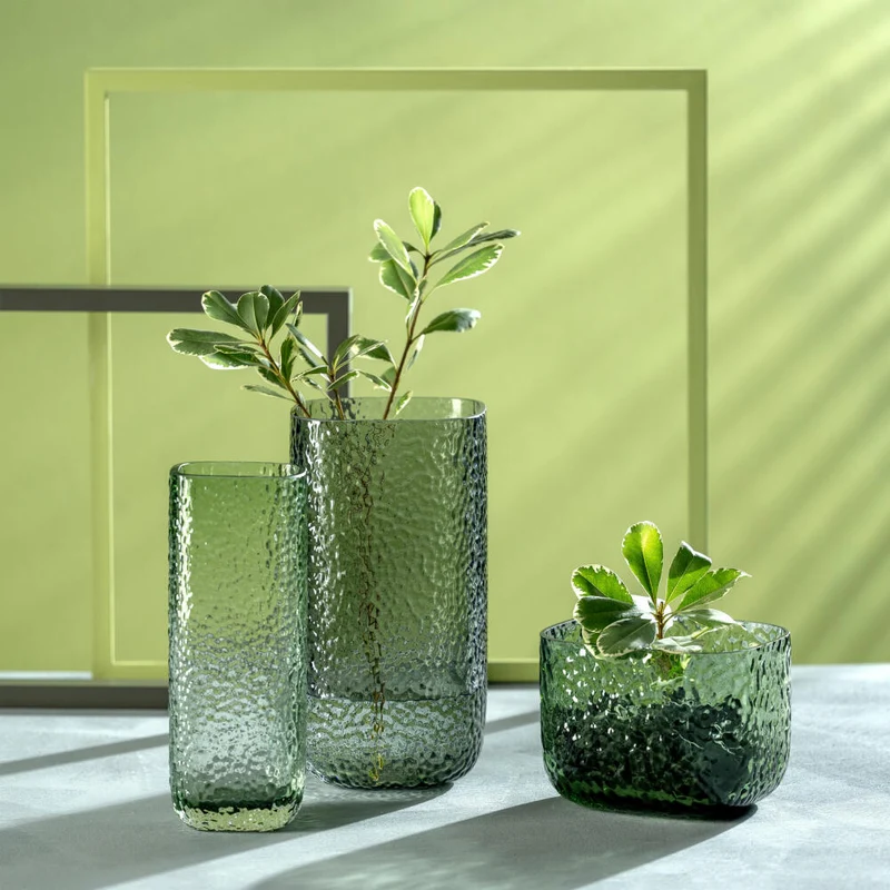 Leonardo Vase Martello, Dekovase, Blumenvase, Glas, Grün, H 26.5 cm, 033202
