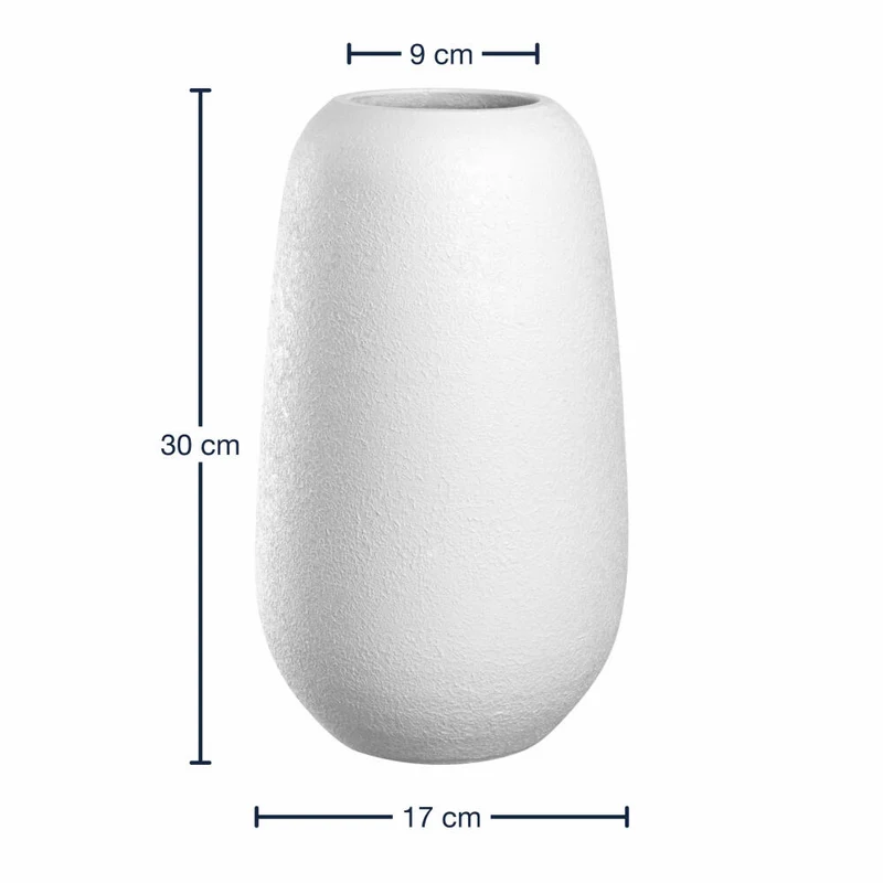 Leonardo Keramikvase Trogolo, Vase, Blumenvase, Dekovase, Keramik, Weiß, H 30 cm, 033205