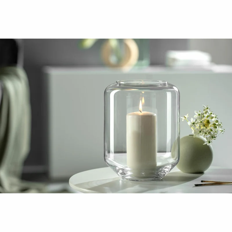 Leonardo Windlicht Milano, Kerzenständer, Kerzenhalter, Kalk-Natron-Glas, H 22 cm, 034156