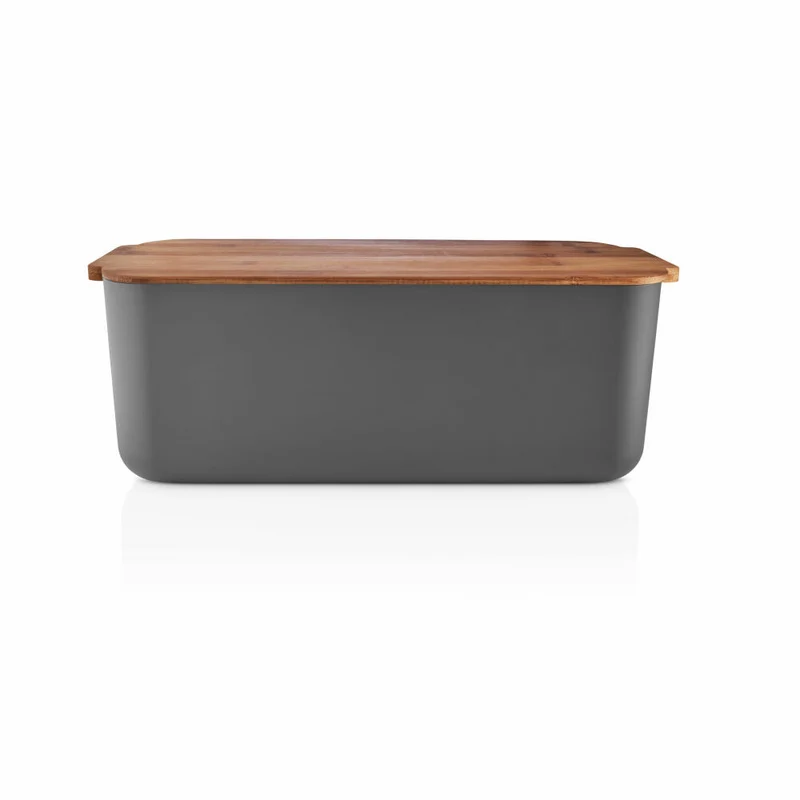 Eva Solo Brotkasten, Brotkorb, Bambus, Kunststoff, Elephant Grey, 42 x 19 x 15.5 cm, 520453