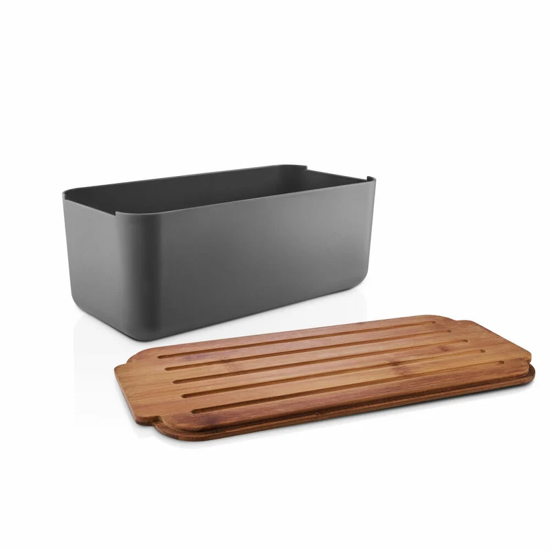 Eva Solo Brotkasten, Brotkorb, Bambus, Kunststoff, Elephant Grey, 42 x 19 x 15.5 cm, 520453