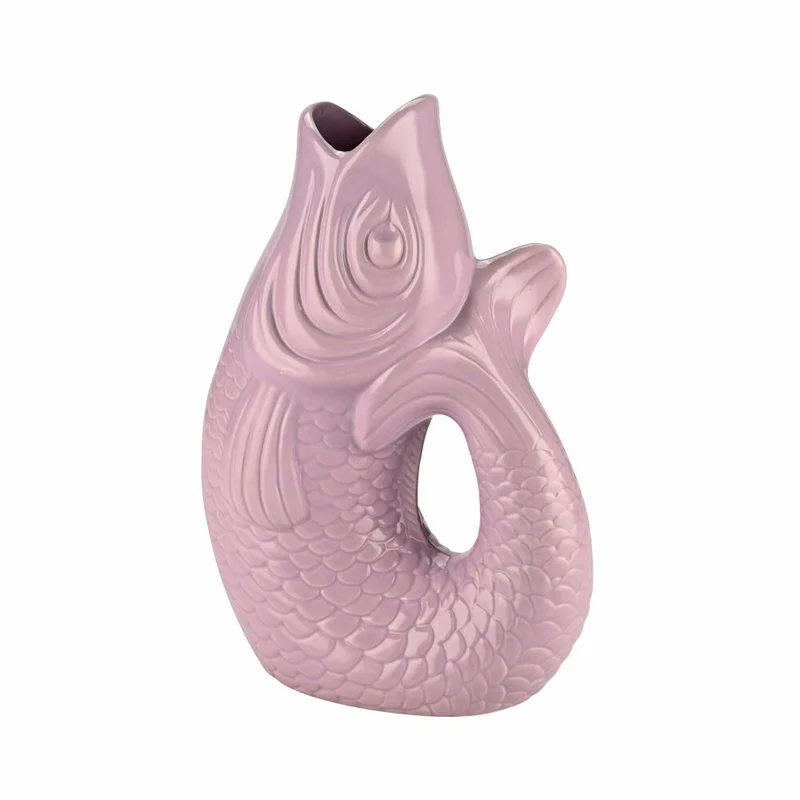 Gift Company Vase Monsieur Carafon L, Dekovase in Fisch-Form, Steingut, Lavender, 31cm, 1087405014