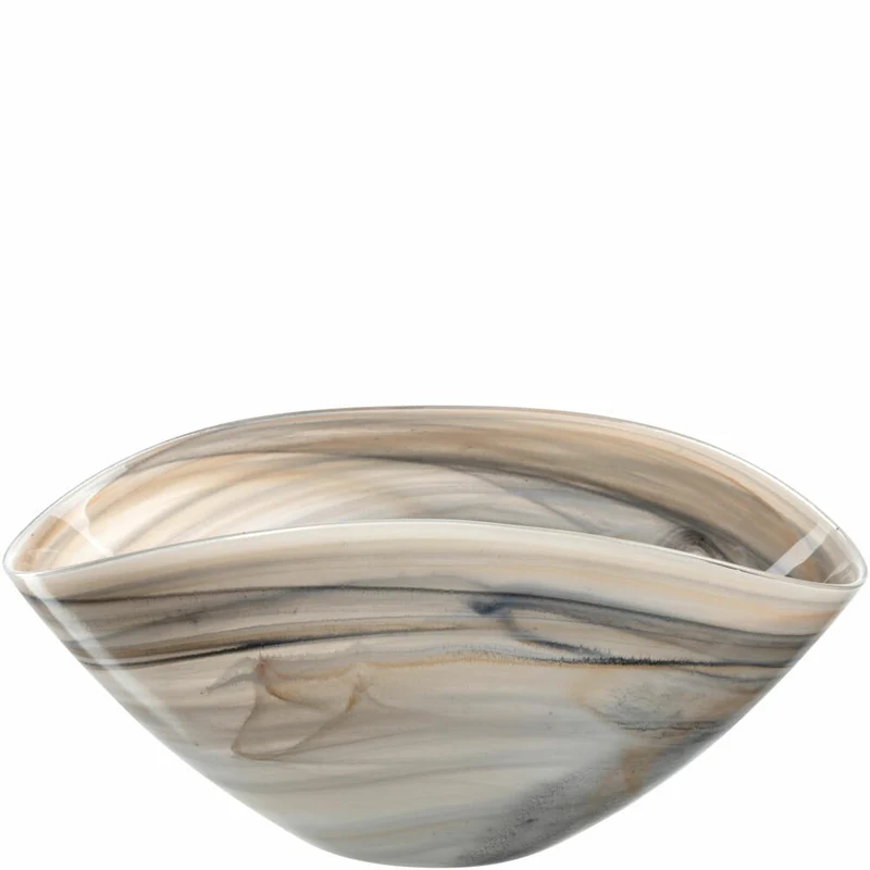 Leonardo Schale Alabastro, Schüssel, Dekoschale, Glas, Beige / Schwarz, 27 x 15 cm, 026793
