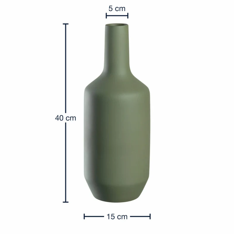 Leonardo Keramikvase Milano, Vase, Blumenvase, Dekovase, Keramik, Grün, H 40 cm, 026821