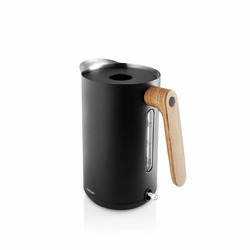Eva Solo Wasserkocher Nordic Kitchen Black, Wasserkessel, Wasser Kocher, Kunststoff, Eichenholz, Edelstahl, Schwarz, 1.5 L, 502741