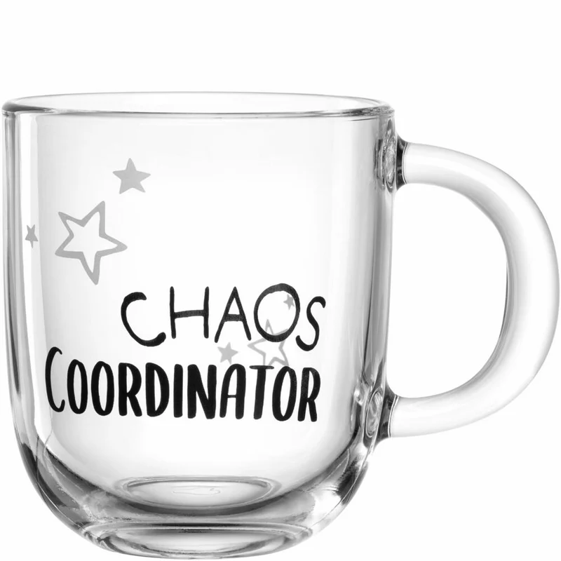 Leonardo Tasse Ufficio Chaos Coordinator, Kaffeetasse, Becher, Glastasse, Kalk-Natron-Glas, 400 ml, 047081