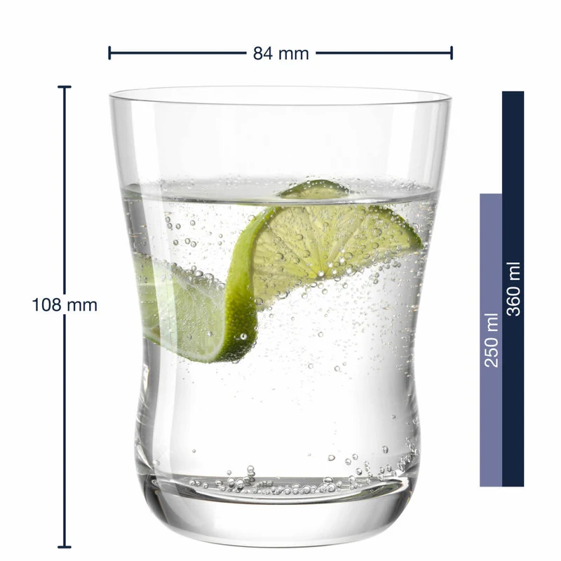 Leonardo Trinkglas Vita M, Wasserglas, Saftglas, Kalk-Natron-Glas, 360 ml, 054496