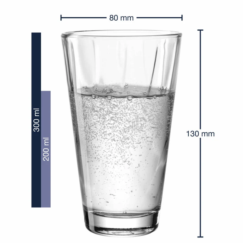 Leonardo Trinkglas Twist, Wasserglas, Saftglas, Longdrinkglas, Kalk-Natron-Glas, 300 ml, 023591