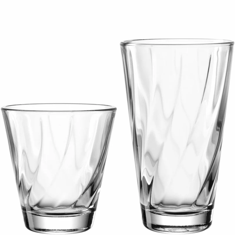 Leonardo Trinkglasset Twist, 12-tlg, Trinkglas, Wasserglas, Longdrinkglas, Kalk-Natron-Glas, 023592