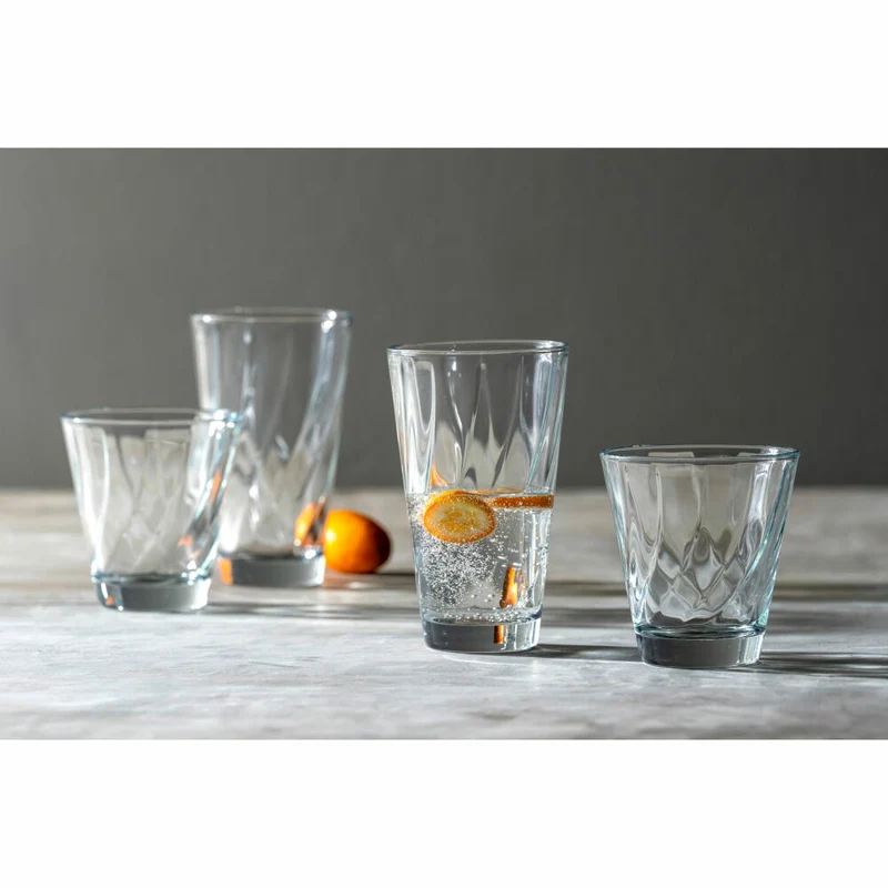 Leonardo Trinkglasset Twist, 12-tlg, Trinkglas, Wasserglas, Longdrinkglas, Kalk-Natron-Glas, 023592