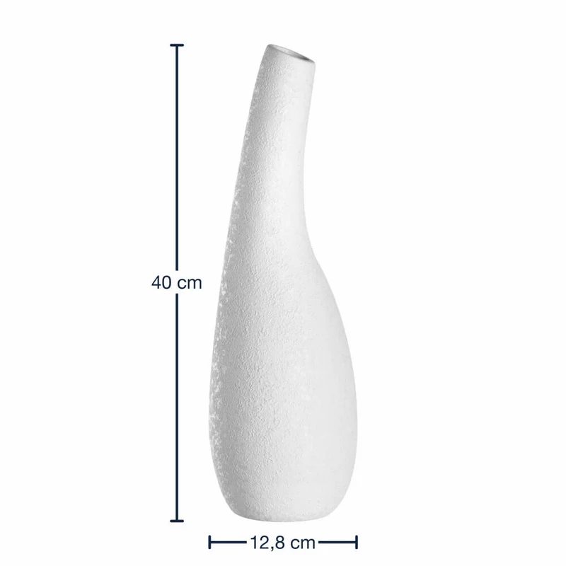 Leonardo Keramikvase Arco, Vase, Dekovase, Blumenvase, Tischvase, Keramik, Weiß, H 40 cm, 059009