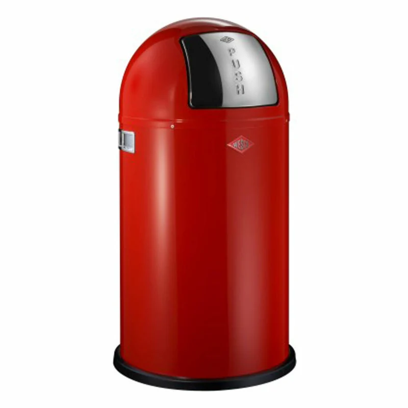 Wesco Mülleimer Pushboy, Push Abfalleimer, Abfallsammler, Stahlblech, Rot, 50 L, 175831-02