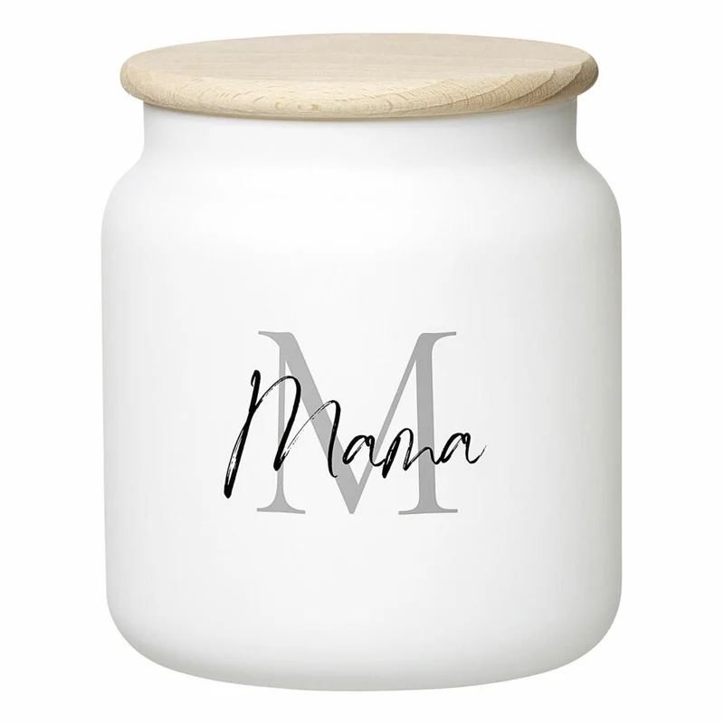 Ritzenhoff & Breker Vit Dose Mama, Vorratsdose, Aufbewahrungsdose, Keksdose, Glas, Weiß, 1.1 L, 823363