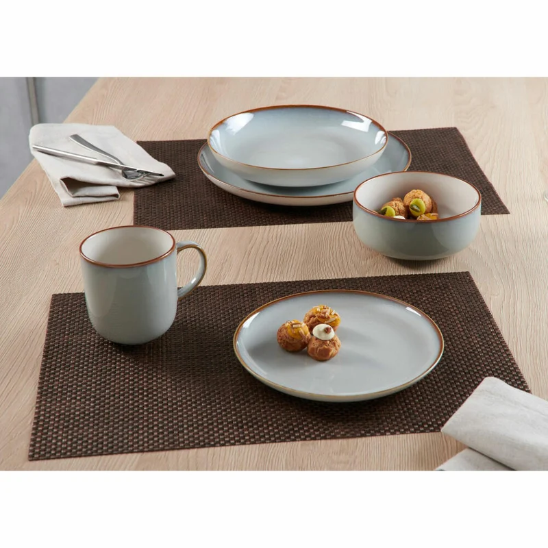 Ritzenhoff & Breker Portofino Suppenteller, Pastateller, Tiefer Teller, Steinzeug, Grau, Ø 23 cm, 418507