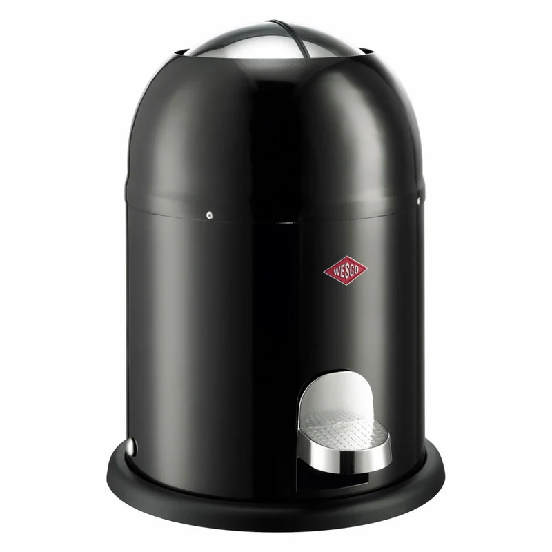Wesco Mini Master Kosmetik-Treteimer, Abfalleimer, Mülleimer, Kosmetikeimer, Stahlblech, Schwarz, 6 L, 180112-62