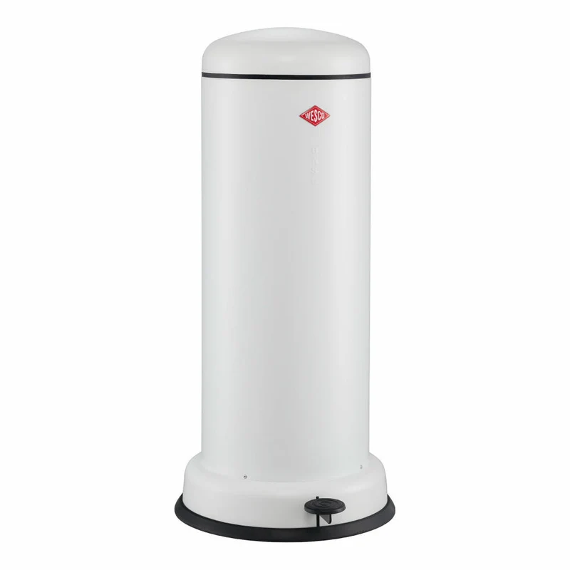Wesco Baseboy 30 Treteimer, Abfalleimer, Mülleimer, Stahlblech, Weiß Matt, 30 L, 134731-74
