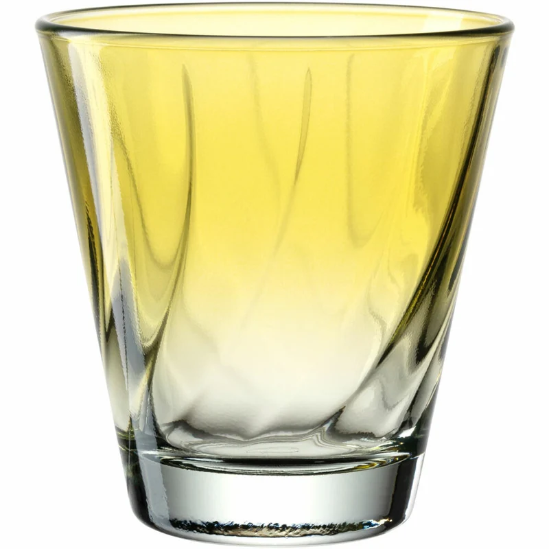 Leonardo Trinkglas Twist, Wasserglas, Saftglas, Kalk-Natron-Glas, Gelb, 215 ml, 046966