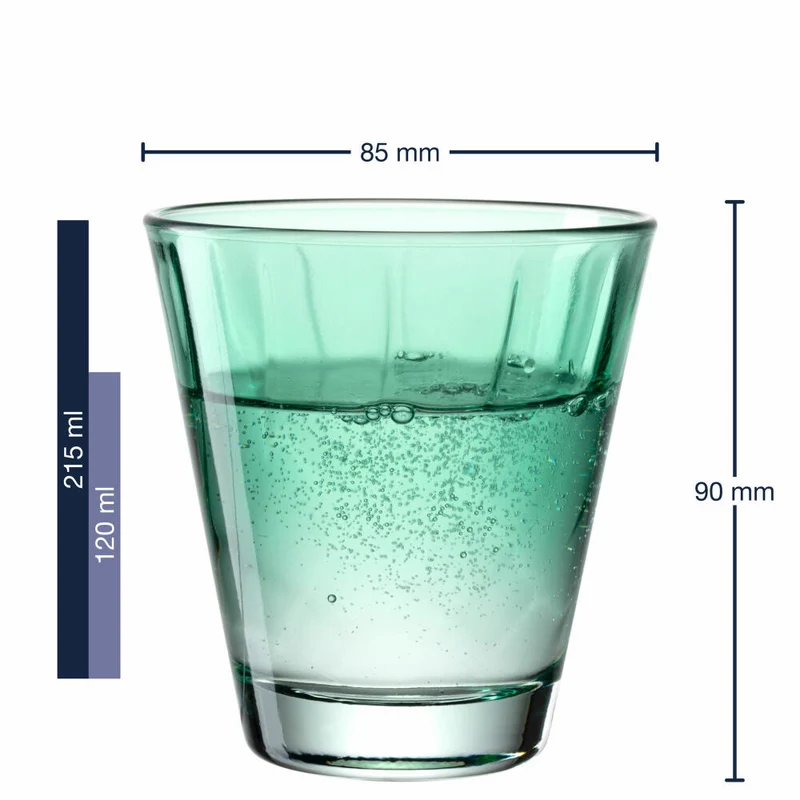 Leonardo Trinkglas Twist, Wasserglas, Saftglas, Kalk-Natron-Glas, Grün, 215 ml, 046968