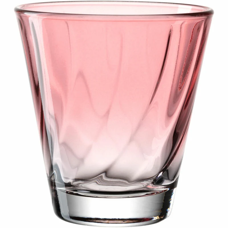 Leonardo Trinkglas Twist, Wasserglas, Saftglas, Kalk-Natron-Glas, Rot, 215 ml, 046969