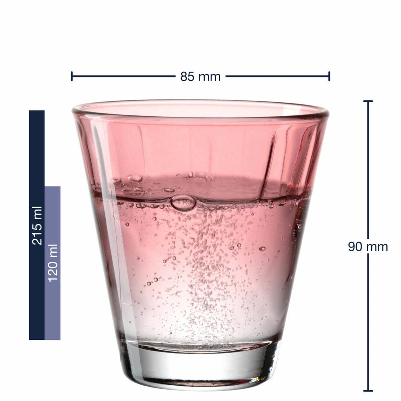 Leonardo Trinkglas Twist, Wasserglas, Saftglas, Kalk-Natron-Glas, Rot, 215 ml, 046969