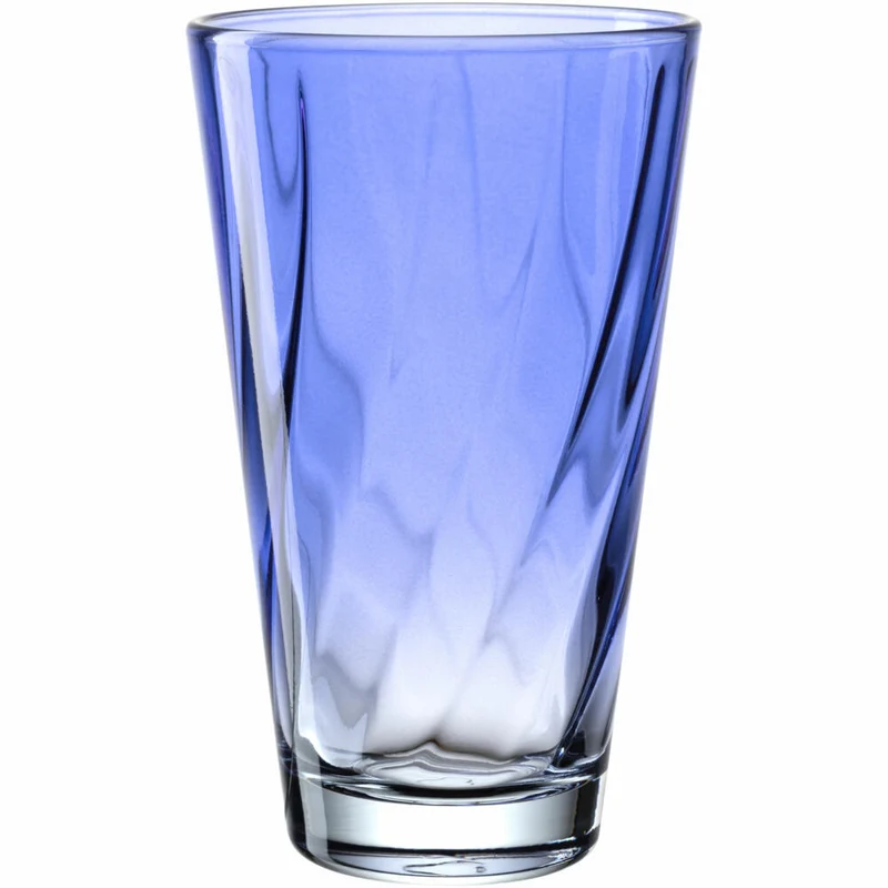 Leonardo Trinkglas Twist, Wasserglas, Saftglas, Kalk-Natron-Glas, Blau, 300 ml, 046971