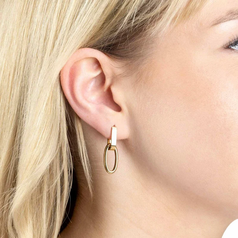 Leonardo Jewels Kreole Mathilde, Ohrring, Ohrhänger, Ohrschmuck, Schmuck, Edelstahl IP Gold , 024268