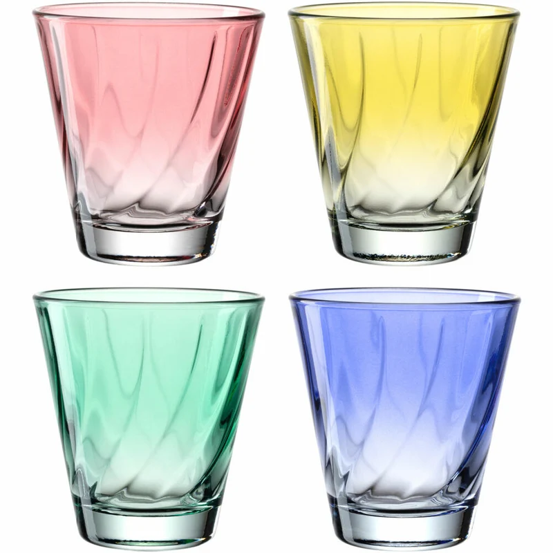 Leonardo Trinkglas Twist, 4er Set, Wasserset, Saftglas, Kalk-Natron-Glas, 215 ml, 046974