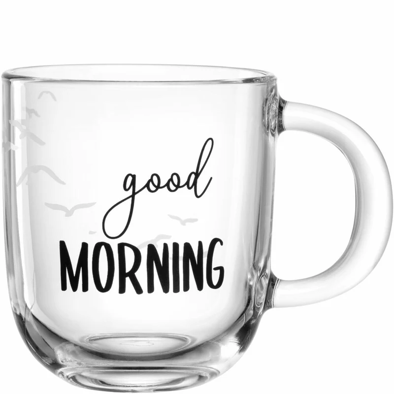 Leonardo Tasse Ufficio good Morning, Kaffeetasse, Becher, Glastasse, Kalk-Natron-Glas, 400 ml, 047079