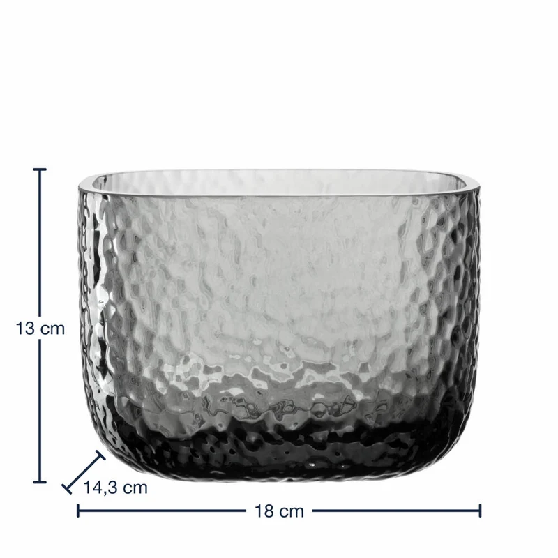 Leonardo Vase Martello, Dekovase, Blumenvase, Pflanzschale, Glas, Grau, H 13 cm, 033197