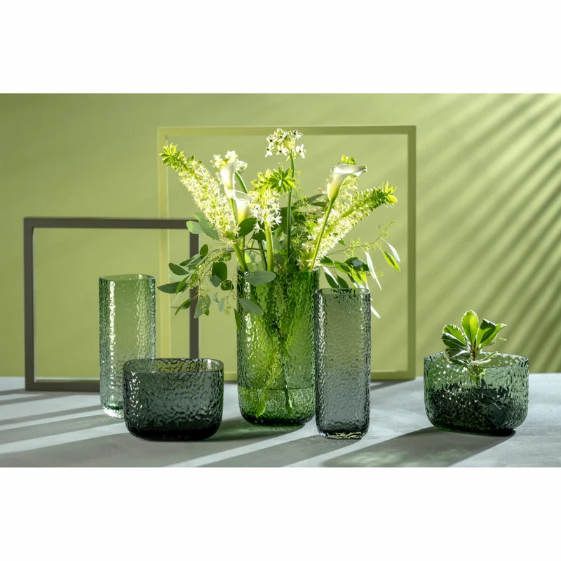 Leonardo Vase Martello, Dekovase, Blumenvase, Pflanzschale, Glas, Grau, H 13 cm, 033197