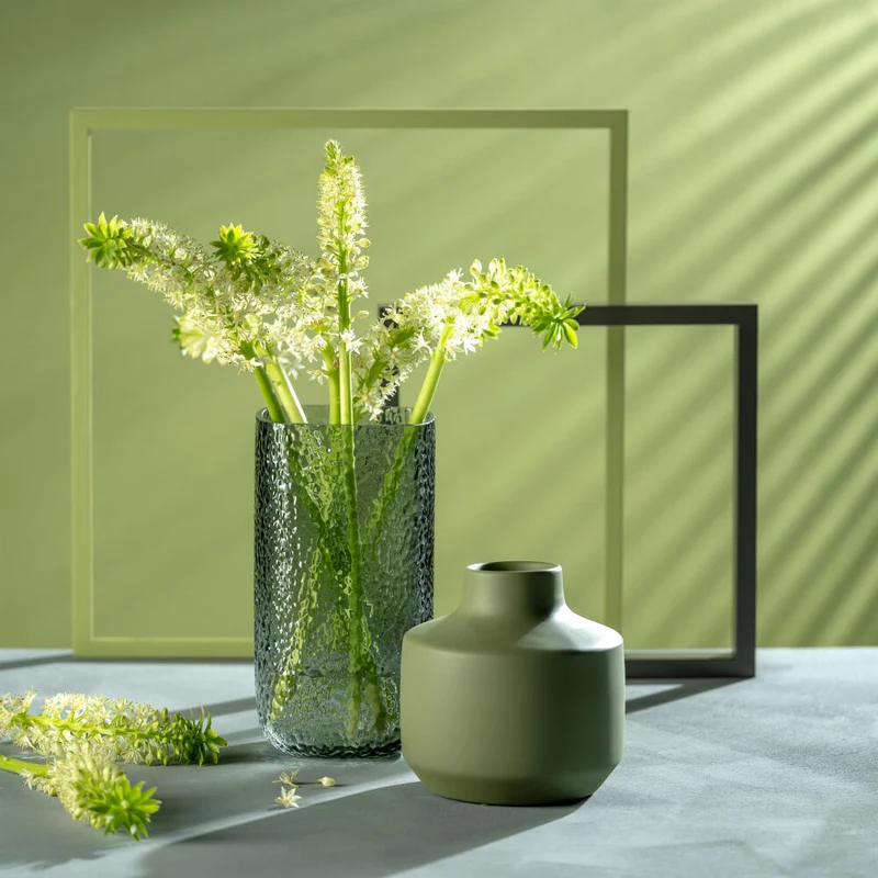 Leonardo Vase Martello, Dekovase, Blumenvase, Glas, Grau, H 29 cm, 033198