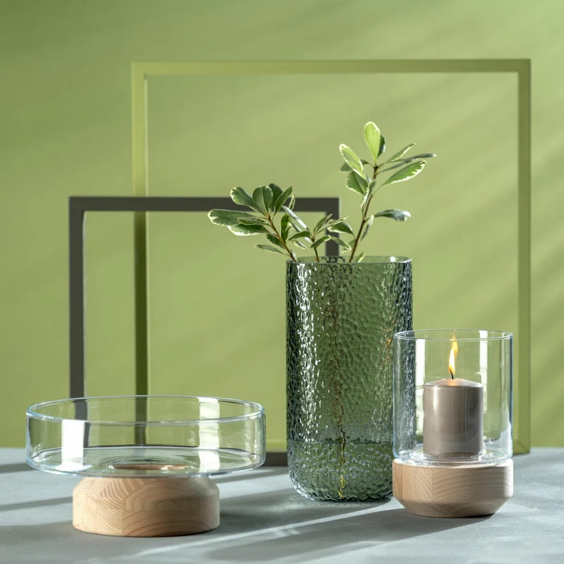 Leonardo Vase Martello, Dekovase, Blumenvase, Glas, Grau, H 29 cm, 033198