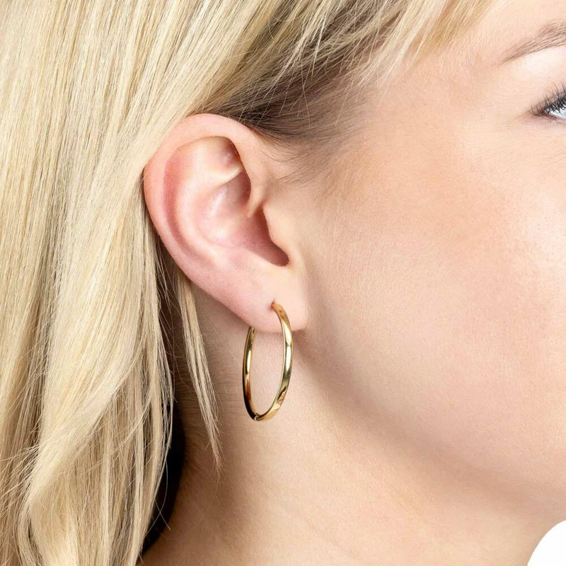 Leonardo Jewels Kreole Gold Bravo, Ohrring, Ohrhänger, Ohrschmuck, Schmuck, Edelstahl IP Gold , 023574