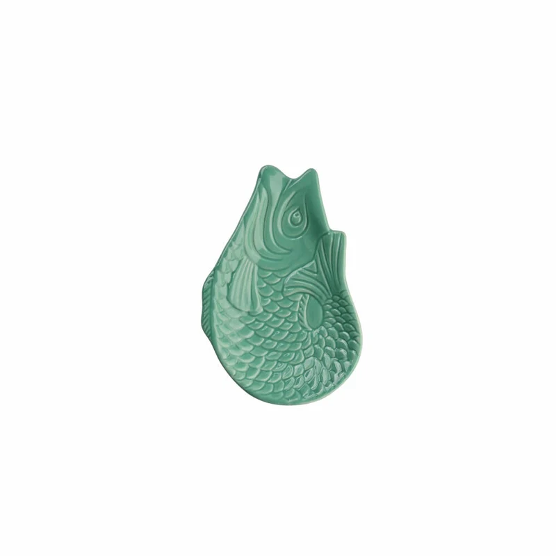 Gift Company Dekoteller Monsieur Carafon S, Teller in Fisch-Form, Steingut, Mint Cream, 12.5 x 8.3 cm, 1151303043